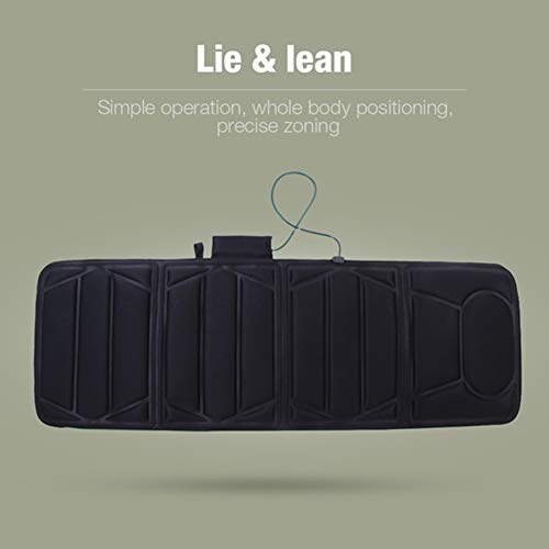 LFF MASSAGE Colchoneta de Masaje Shiatsu multifunción, colchón de Masaje con calefacción para Todo el Cuerpo, Control Remoto, para Uso en el hogar y en el automóvil, Negro