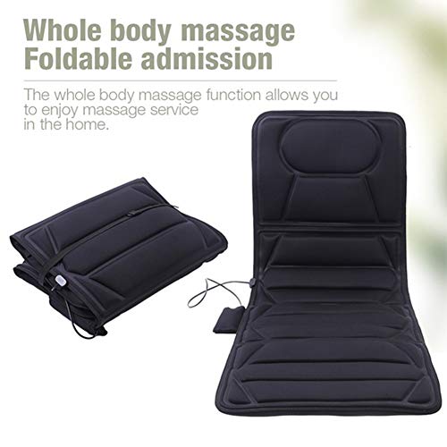 LFF MASSAGE Colchoneta de Masaje Shiatsu multifunción, colchón de Masaje con calefacción para Todo el Cuerpo, Control Remoto, para Uso en el hogar y en el automóvil, Negro
