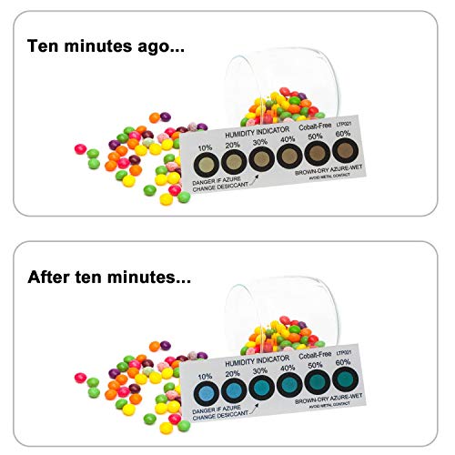 L'Home 5 g× 50 paquetes de bolsas de gel de sílice desecante paquetes regenerativos, paquetes desecantes de gel de sílice seguros (1 bolsa y 3 tarjetas de humedad)