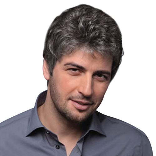 LHWY Peluca Natural Rubia Negra Pelo Moda Peluca Corta para Hombre Peluca De Hombre para Hombre, MarróN, Guapo Y Fresco Peluca Nueva