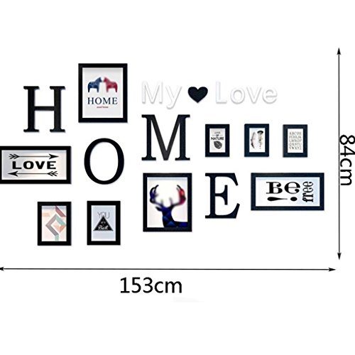 LI LU SHOP Marco Madera Foto Muro, Creativa Moderna Simple Salón Restaurante Club Foto Marco Colgante Pared Decoración Combinada Dimensional Barra De Efecto Visual Decoración hogareña (Color : D)