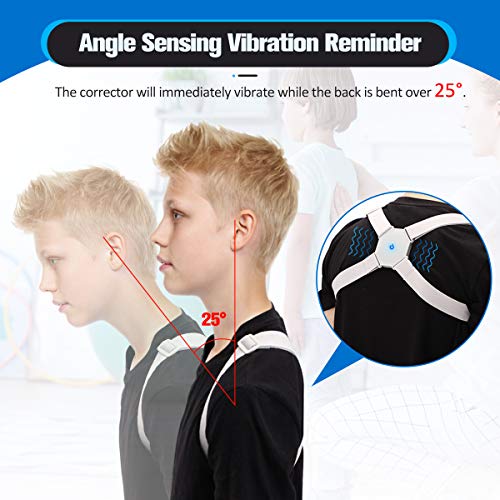 liaboe Corrector de postura - Corrector de espalda inteligente con función de vibración para aliviar el dolor de espalda, pecho, cuello y hombro