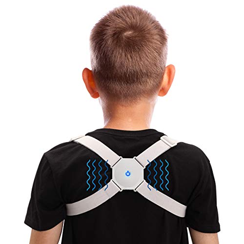 liaboe Corrector de postura - Corrector de espalda inteligente con función de vibración para aliviar el dolor de espalda, pecho, cuello y hombro