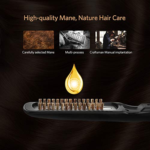 Liaboe Plancha Pelo Vapor, Anión y Rayo Infrarrojo Alisador de Pelo Profesional con Cabello y Ceramico, Pantalla LCD Digital