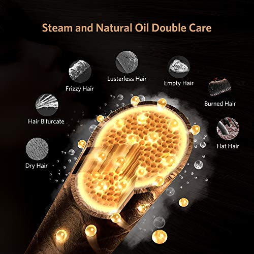 Liaboe Plancha Pelo Vapor, Anión y Rayo Infrarrojo Alisador de Pelo Profesional con Cabello y Ceramico, Pantalla LCD Digital