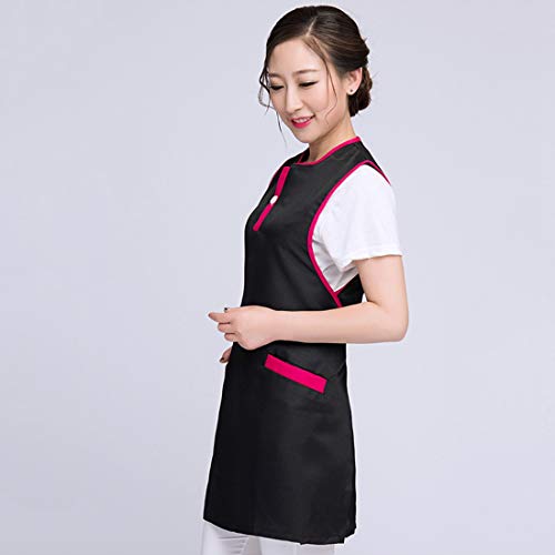 LiangKai Delantal de Peluquero con Bolsillos Delantal Profesional para Peluquería Bata de Peluquería para Restaurate Salón de Belleza #1