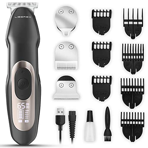 Liberex JM-618A Máquina de Cortar Pelo - Barbero Electrico Recargable, 4 Cabezas de Corte, 7 Peines Guía, Cortapelos Afeitadora Corporal Máquina de Afeitar Impermeables Inalámbrica para Hombres
