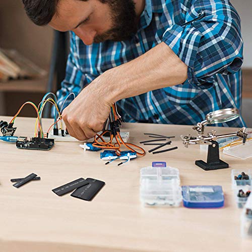 LIBERRWAY Tubo Termorretráctil 650 Piezas 2: 1 Poliolefina Tubo Termoretráctil Envoltura de Alambre 8 Tamaño-Negro