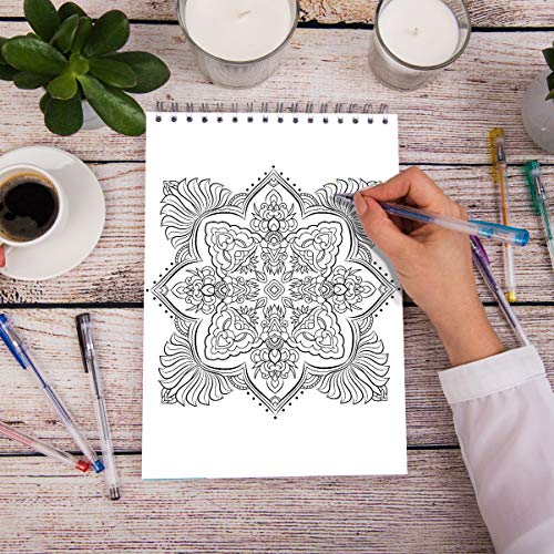 Libros Mandalas Colorear Adultos por Colorya, Papel Calidad Premium, Sin Manchas, Impresión A Una Cara, Libro Tamaño A4 y Espiralado + Ebook Extra con ejemplos, ideas y tips para colorear