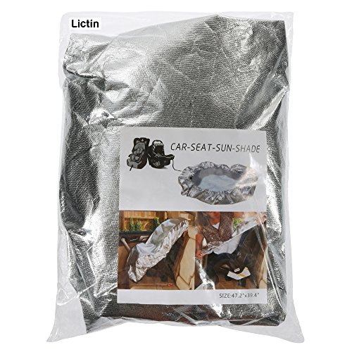 Lictin 113 x 110cm Cubierta Universal para Silla de Coche 100% de Material Ecologico de Aluminio Cubierta de Polvo Calor Protector Solar UV Altamente Reflectante