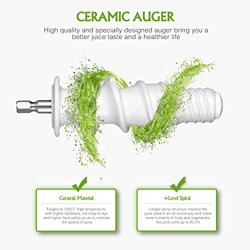 Licuadora Prensado en Frio, MEOMY Licuadora Frutas Verduras con Espiral de Cerámica y Modos de Doble Jugo, Extractor de zumos con Función inversa, Motor Silencioso, Limpieza Fácil con Cepillo