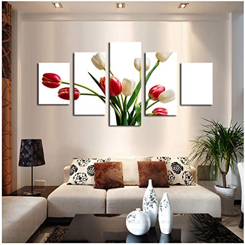 Lienzo Arte de la pared Pintura Flores blancas rojas Decoraciónación casera moderna para la sala de estar Impresión de orquídeas Carteles e impresiones de imágenes 30x40 30x60 30x80cm Sin marco