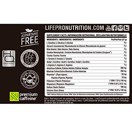 Life Pro Elektro 500g | Pre Workout en Polvo | Suplemento Pre Entreno de la Mejor Calidad del Mercado | Nueva Formula (COLA)