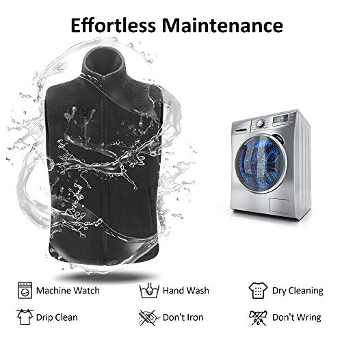 LIFEBEE Chaleco Calefactable EléCtrico, Chaleco Térmico Eléctrico Lavable Hombres y Mujeres Temperatura Ajustable USB Chaleco Cálido de Invierno para Cámping Excursionismo Esquiar (Negro, M)