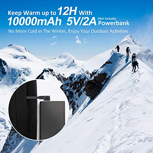 LIFEBEE Chaleco Calefactable EléCtrico, Chaleco Térmico Eléctrico Lavable Hombres y Mujeres Temperatura Ajustable USB Chaleco Cálido de Invierno para Cámping Excursionismo Esquiar (Negro, M)