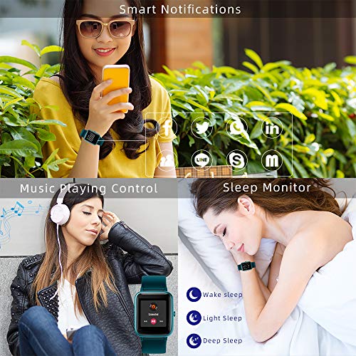 LIFEBEE Smartwatch, Reloj Inteligente Impermeable IP68 para Hombre Mujer niños, Pulsera de Actividad Inteligente con Monitor de Sueño Contador de Caloría Pulsómetros Podómetro para Android iOS