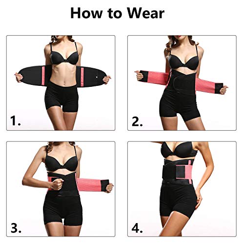 LiGG LiGG Faja Reductora Adelgazante de Neopreno Faja Abdomen Adelgazar Respirable Faja Adelgazante Quema Grasa Faja Lumbar Abdominal para Sudar y Adelgazar Mujer y Hombre,Rosa,S