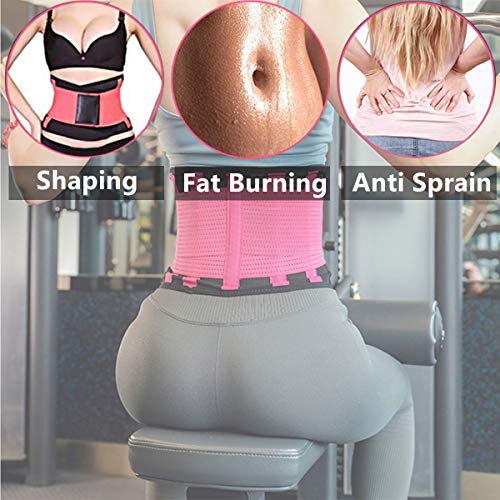 LiGG LiGG Faja Reductora Adelgazante de Neopreno Faja Abdomen Adelgazar Respirable Faja Adelgazante Quema Grasa Faja Lumbar Abdominal para Sudar y Adelgazar Mujer y Hombre,Rosa,S