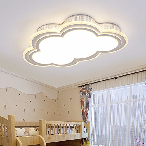 LighSCH Luces de techo Los niños nubes lámpara sencilla y moderna habitación cálida Protección Ocular Creativo Accesorios lámpara Led 30W luz cálida 55cm
