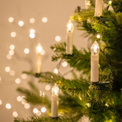 Lights4fun 50 Velas LED a Pilas con Clip para Arbol de Navidad y Uso en Interiores