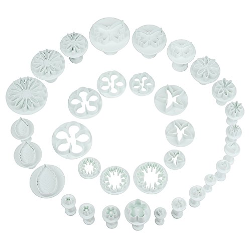 LIHAO 33 piezas Cortador Fondant Expulsor para Fondant Tarta