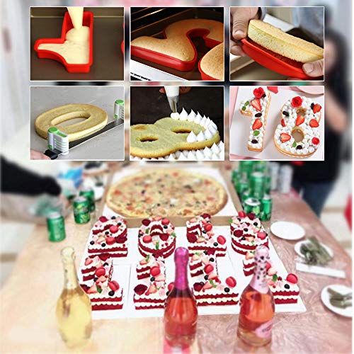 LIHAO Molde de Silicona Números Moldes de Formas Específicas para Tarta Pastel Repostería Cumpleaños Aniversario de Bodas - Número 6 / Número 9