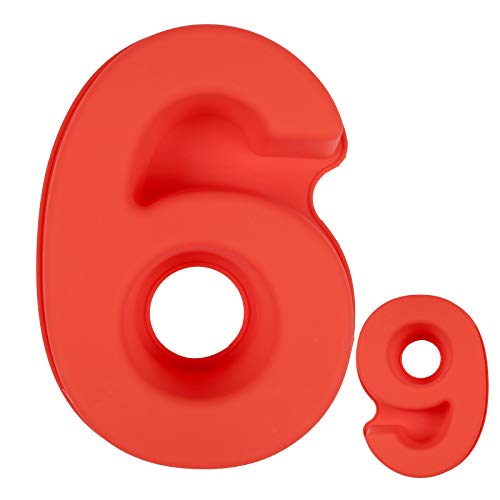 LIHAO Molde de Silicona Números Moldes de Formas Específicas para Tarta Pastel Repostería Cumpleaños Aniversario de Bodas - Número 6 / Número 9