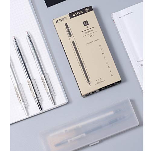 Lihgfw Una Caja de 12 Neutro Simple Agua y Firma Base de Agua Fresca del Gel de Tinta de la Pluma de la Pluma de la Aguja Completa Examen del Tubo de Estudiantes de Carbono Negro Repuesto