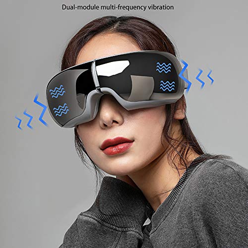 Lijun Masajeador de Ojos,Masajeador Ojos,Masajeador Electrónico Plegable Recargable con Compresión del Calor y Bluetooth Música,para Ojo Seco Relajarse Visión Ojo Oscuro Círculos Estrés