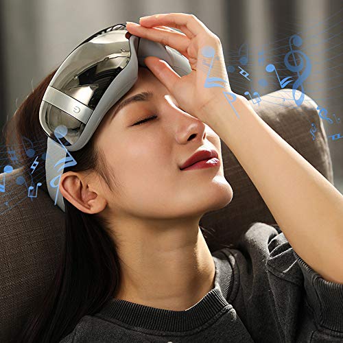 Lijun Masajeador de Ojos,Masajeador Ojos,Masajeador Electrónico Plegable Recargable con Compresión del Calor y Bluetooth Música,para Ojo Seco Relajarse Visión Ojo Oscuro Círculos Estrés