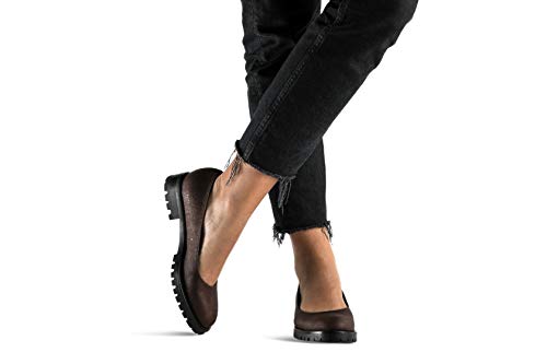 Lili Cork - Bailarina con tacón y Suela Dentada en Corcho orgánico con Forro Transpirable Anti-Rozaduras y Acolchada (Numeric_40)