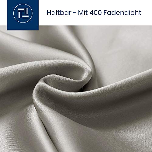 LilySilk Funda de Almohada de 100% Seda de Mora Natural 19 Momme 1 Unidad con Caja de Regalo - con Tacto Muy Suave y Super Transpirabilidad - Prevención de la Caída de Cabello 40x80cm Gris Plata