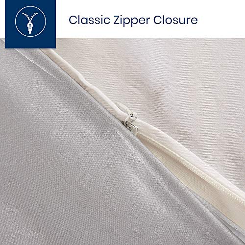 LilySilk Funda de Almohada Una Cara de 100% Seda de Mora y Otra Cara de 100% Algodón, Gris Plata, 50x75cm, 1 Unidad, con Caja de Regalo