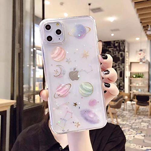 LIMITED Bling Luna Planeta Estrellas Teléfono Caso para iPhone 11 11Pro MAX XS MAX XR X 6S 6 7 8 Plus Cubierta Fundas De Dibujos Animados (Style 1,For iPhone XS)