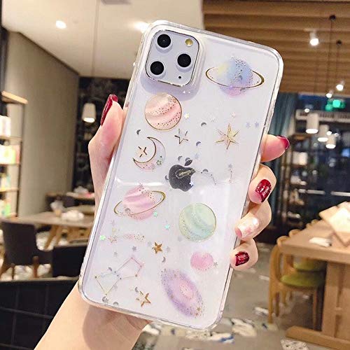 LIMITED Bling Luna Planeta Estrellas Teléfono Caso para iPhone 11 11Pro MAX XS MAX XR X 6S 6 7 8 Plus Cubierta Fundas De Dibujos Animados (Style 1,For iPhone XS)