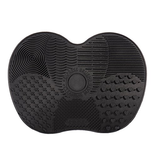 Limpiador de Brochas, Eouine Cosmético Brocha de Maquillaje Almohadilla de Silicona Limpieza de Pinceles para Cepillo (Negro)