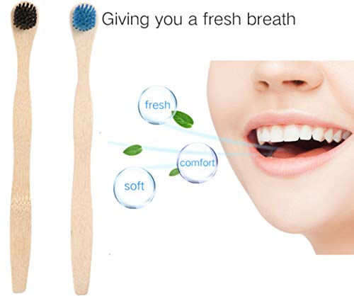 Limpiador de lengua, ECOPRO, paquete de 4 cepillos de lengua de bambú para adultos, respetuoso con el medio ambiente, herramienta de higiene bucal, más cómoda que los rascadores de acero inoxidable