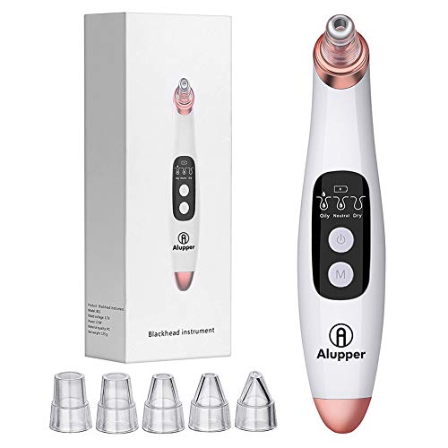 Limpiador de poros con 3 niveles de succión y 6 cabezales funcionales recargables USB