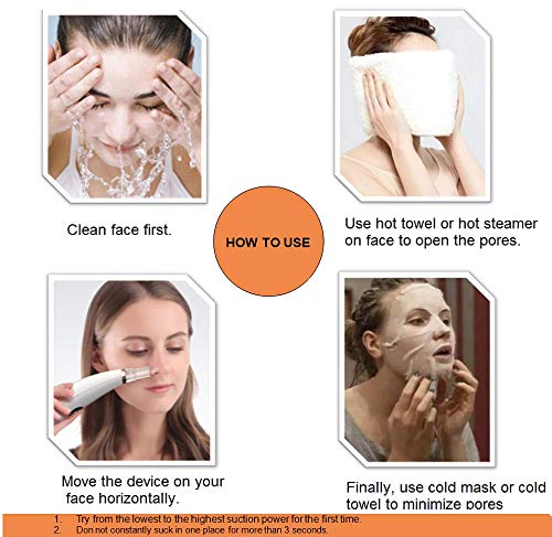 Limpiador de poros con 3 niveles de succión y 6 cabezales funcionales recargables USB