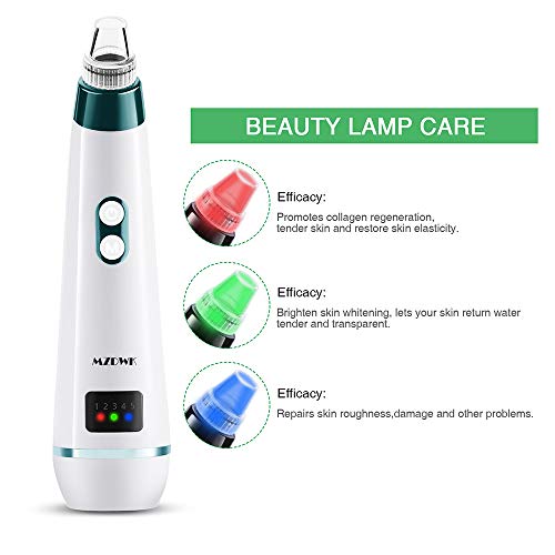 Limpiador de Poros, Eliminador de Punto Negro, 5 Sondas Multifuncionales Removedor de Espinillas Electrico para Eliminación de Espinillas y Acné Hembra Extractor Puntos Negros (Blue_eur remover)