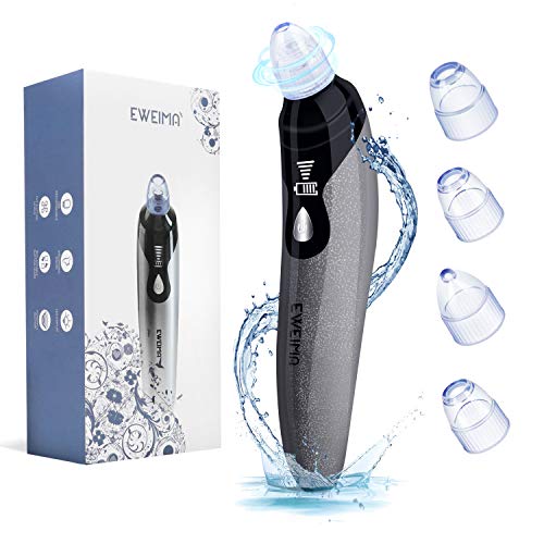 Limpiador de Poros, EWEIMA Limpiador Facial Electrico Extractor Puntos Negros Limpiador Facial Succionador de Puntos Negros USB Recargable con Pantalla LED, 4 Cabezales y 5 Modos