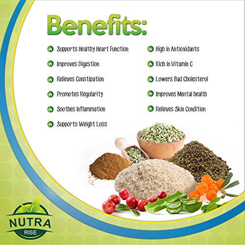 Limpieza y Depuración de Colon, suplemento de fibra con: Psyllium, konjac, Aloe vera y té verde. Laxante natural que alivia gases, distensión y estreñimiento. Elimina las toxinas – 60 cápsulas