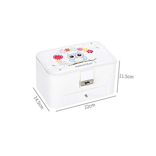 LIMUZI Caja joyero de Doble Capa de la joyería de la joyería de Almacenamiento portátil for el Anillo, Pendientes, Collares, Pulseras for, Regalo de Boda del cumpleaños