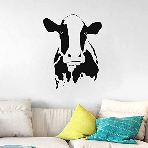 Lindas Pegatinas De Pared De Vaca Para Sala De Estar Decoración Del Hogar Patrón De Vinilo Adhesivo Artístico Extraíble Calcomanías De Habitación De Niños Póster Blanco 56X71 Cm
