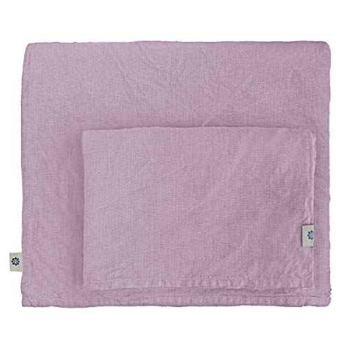 Linen & Cotton Juego de Ropa de Cama Alicia de Puro Lino - 100% Lino Lavado A La Piedra, 220 x 230cm (King), Lila