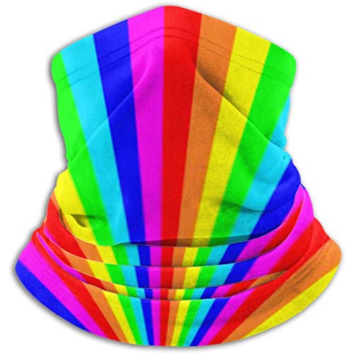 Linger In Calentador de Cuello Fondo de Arco Iris Forma Colorida Bufanda de Texto Espacial, Máscara Facial Completa o Sombrero, Polaina de Cuello, Máscara de esquí