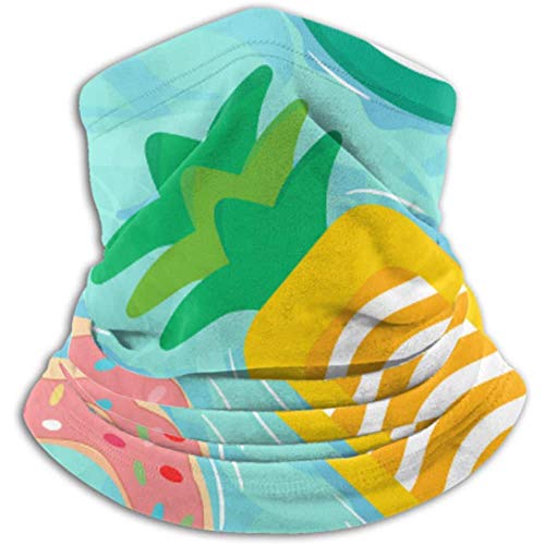 Linger In Cuello Calentador Colección Flotadores Piscina Piña Buñuelo Buñuelo de sandía, Polaina de Cuello, Gorra de Cuello Media máscara Pasamontañas Sombreros