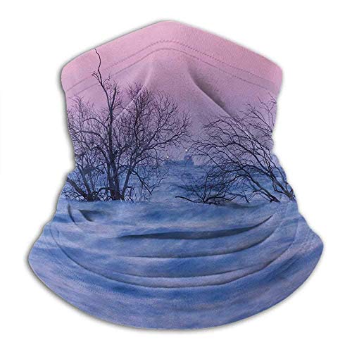 Linger In Driftwood Naturaleza Tema árboles Muertos en el mar Ondulado Durante el crepúsculo Imagen Digital Azul y Rosa Cuello Calentador Polaina