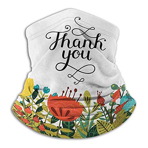 Linger In Estilo Floral Escrito a Mano, Cita de Agradecimiento por Encima de botánico, Grandes lentos y Hojas, Obra de Arte, Calentador de Cuello, Polaina de Cuello, pasamontañas