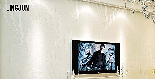 LINGJUN Moderna no tejido minimalista Patrón Planta de agua 3D Flocado en relieve del papel pintado rollo ONE SIZE Rosa Claro